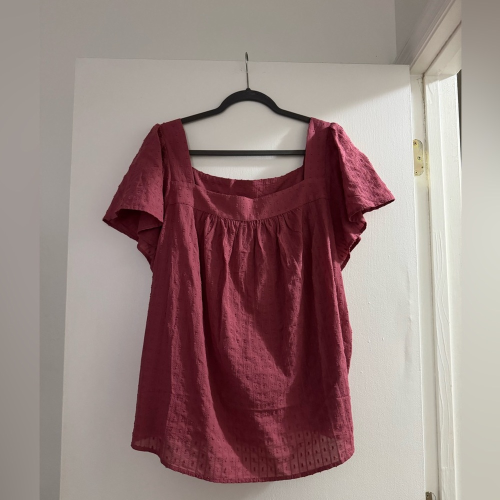Torrid Mauvewood Short Sleeve Blouse